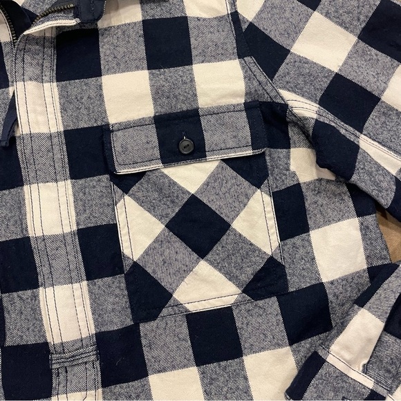J. Crew Women’s Buffalo Check Half Zip Shirt Jacket Cotton/Wool Blend Size Small - Picture 3 of 13